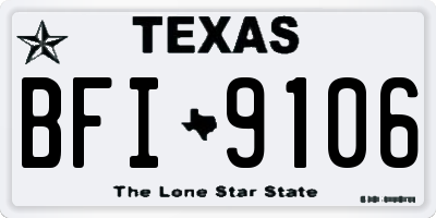 TX license plate BFI9106