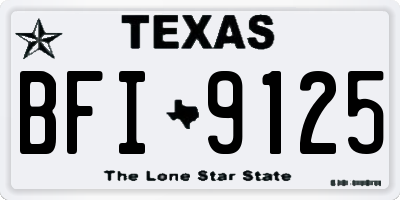 TX license plate BFI9125