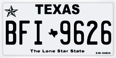 TX license plate BFI9626