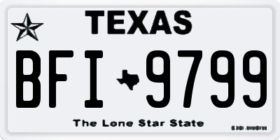 TX license plate BFI9799