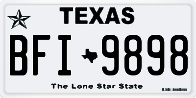 TX license plate BFI9898