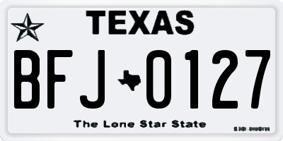 TX license plate BFJ0127