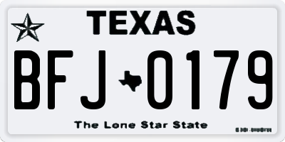 TX license plate BFJ0179