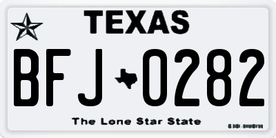 TX license plate BFJ0282