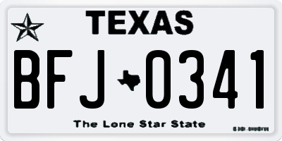 TX license plate BFJ0341