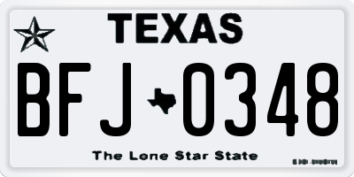 TX license plate BFJ0348