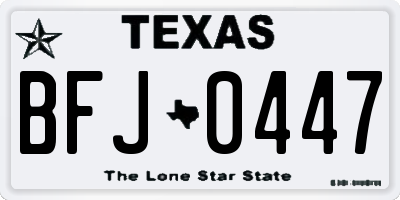 TX license plate BFJ0447