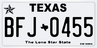 TX license plate BFJ0455