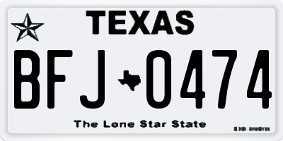 TX license plate BFJ0474