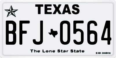 TX license plate BFJ0564