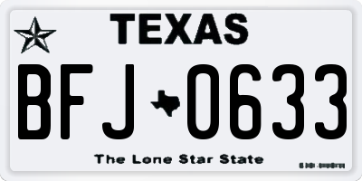 TX license plate BFJ0633