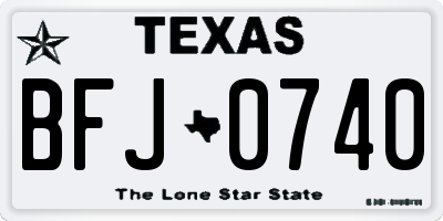 TX license plate BFJ0740