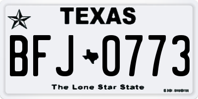 TX license plate BFJ0773