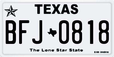TX license plate BFJ0818