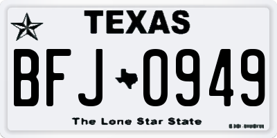 TX license plate BFJ0949