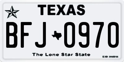 TX license plate BFJ0970