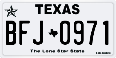 TX license plate BFJ0971