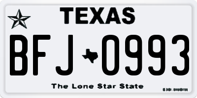 TX license plate BFJ0993