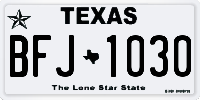 TX license plate BFJ1030
