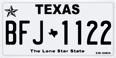 TX license plate BFJ1122