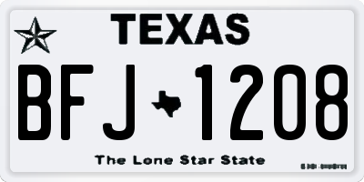 TX license plate BFJ1208