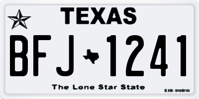 TX license plate BFJ1241