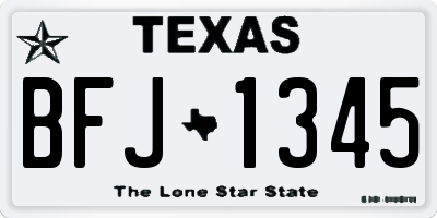 TX license plate BFJ1345