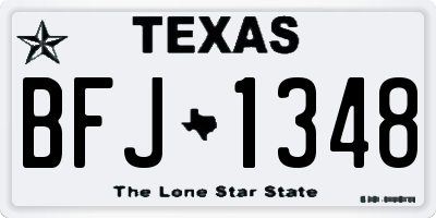 TX license plate BFJ1348