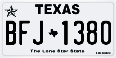 TX license plate BFJ1380