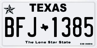 TX license plate BFJ1385