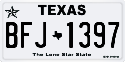 TX license plate BFJ1397