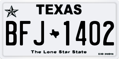 TX license plate BFJ1402