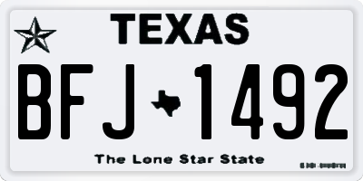 TX license plate BFJ1492