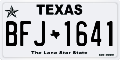 TX license plate BFJ1641