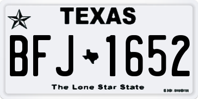 TX license plate BFJ1652