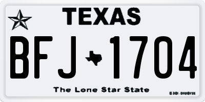 TX license plate BFJ1704