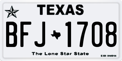 TX license plate BFJ1708