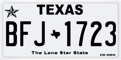 TX license plate BFJ1723