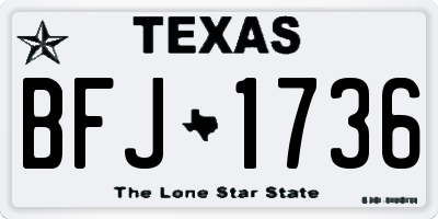 TX license plate BFJ1736