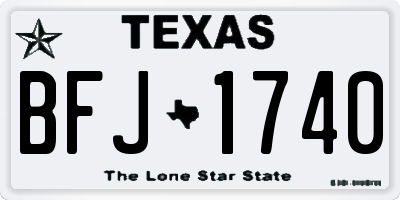 TX license plate BFJ1740