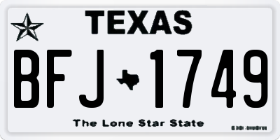 TX license plate BFJ1749
