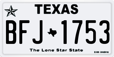 TX license plate BFJ1753