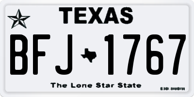 TX license plate BFJ1767
