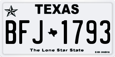 TX license plate BFJ1793