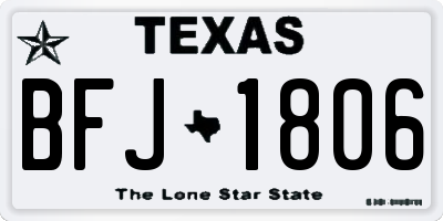 TX license plate BFJ1806