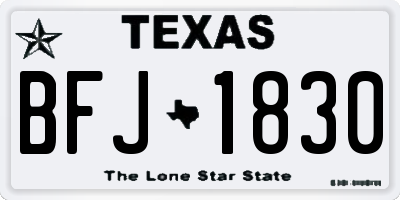 TX license plate BFJ1830