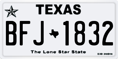 TX license plate BFJ1832