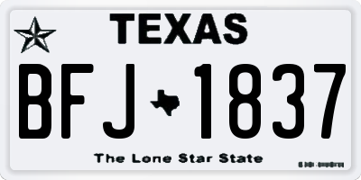 TX license plate BFJ1837