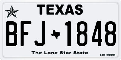 TX license plate BFJ1848