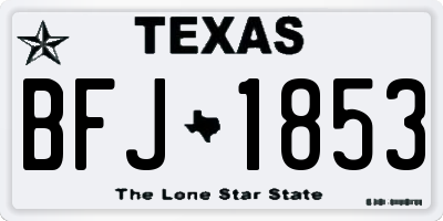 TX license plate BFJ1853